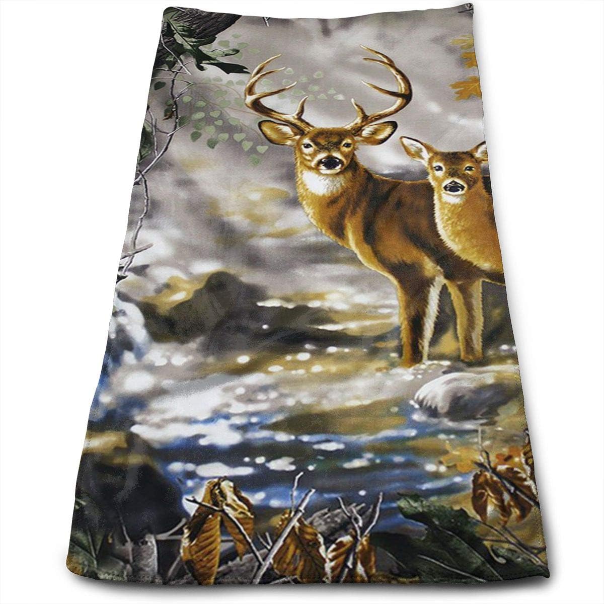 Klnsha7 Real Tree Camouflage Deer Bath Towels for Bathroom