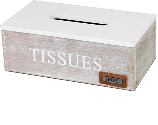 MultiStore Caja para Pañuelos con Tapa 25x14x9cm Blanco/Marrón: Amazon.es: Equipaje