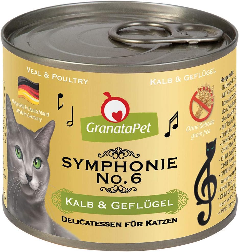 GranataPet Symphonie No. 6 Veal & Poultry, Cat Food without Grains & Added Sugar, Fillet in Natural Jelly