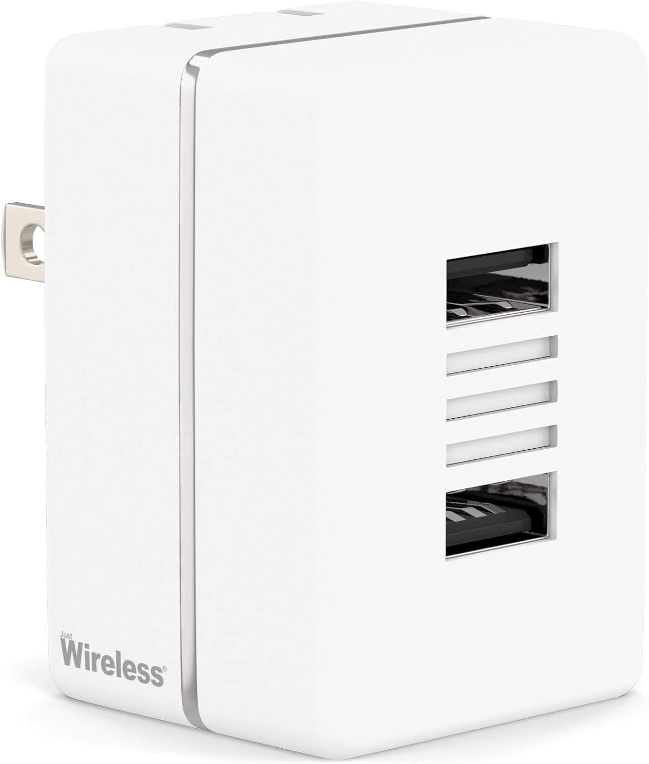 Just Wireless USB Wall Charger Dual Port 20W/4.2A Universal Phone Charger for Apple and Android Cell Phones and Devices (iPhone XS, XS Max, XR, X, 8, 8 Plus, 7, 6S, iPad, iPod, Samsung Galaxy) - White