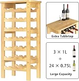 Dripex Bamboo 7-Tier Free Standing Wine Rack 24-27 Bottles 102cm view 3