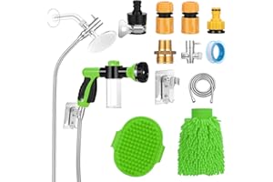 BOBOKA Pup Jet Dog Wash Hose Attachment with Soap Dispenser, Metal 3-Way Shower Diverter&6.6 Ft Long Hose, Dog Shower Attachment for Indoor Outdoor for Pet Showering, Car Wash, Watering Plants&Patio