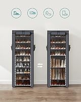 SONGMICS 10 Tier Shoe Rack Cabinet Grey RXJ10G 27-35 Pairs Free Standing view 4