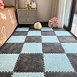 12Pcs Interlocking Carpet Tiles,12"x 12" Plush