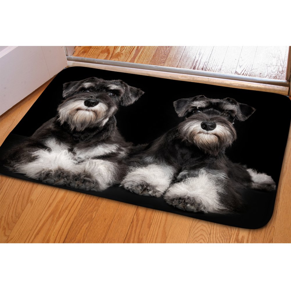 HUGS IDEA Cute Dog Doormats Soft Non-slip Entrance Floor Mat Rug for Bathroom Kitchen Living Dinning Room