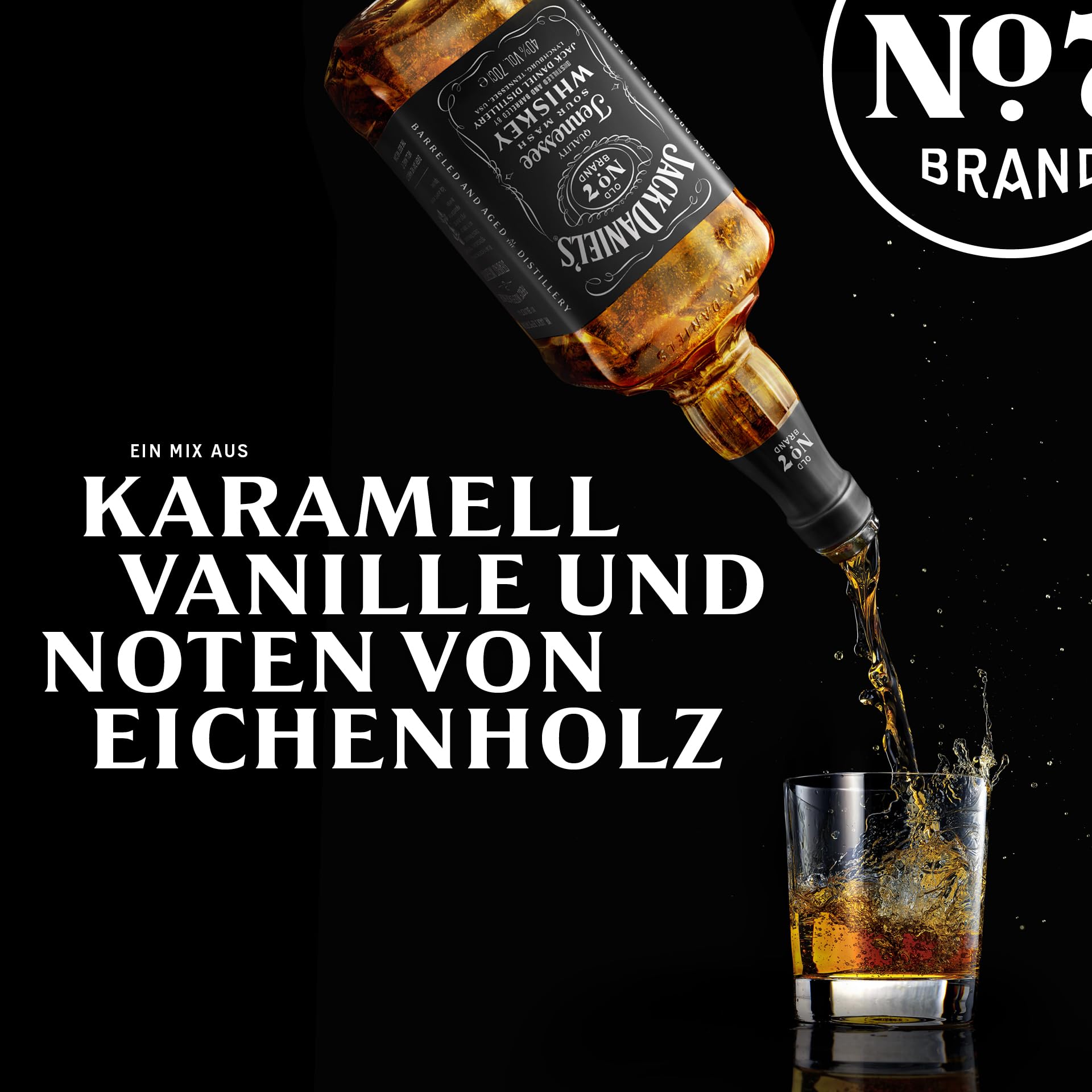 Jack Daniel's Old No. 7 - Tennessee Whiskey - Karamell, Vanille und Noten von Eichenholz - 0.7L/ 40% Vol. Bourbon Whisky 4
