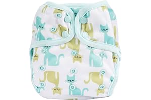 OsoCozy One Size Cloth Diaper Covers - Adjustable Snap Fit & Double Leg Gussets for Baby Boys & Girls from 8-35 Pounds. Use with Prefold, Flat or Fitted Cloth Diapers or Snap-in Inserts.