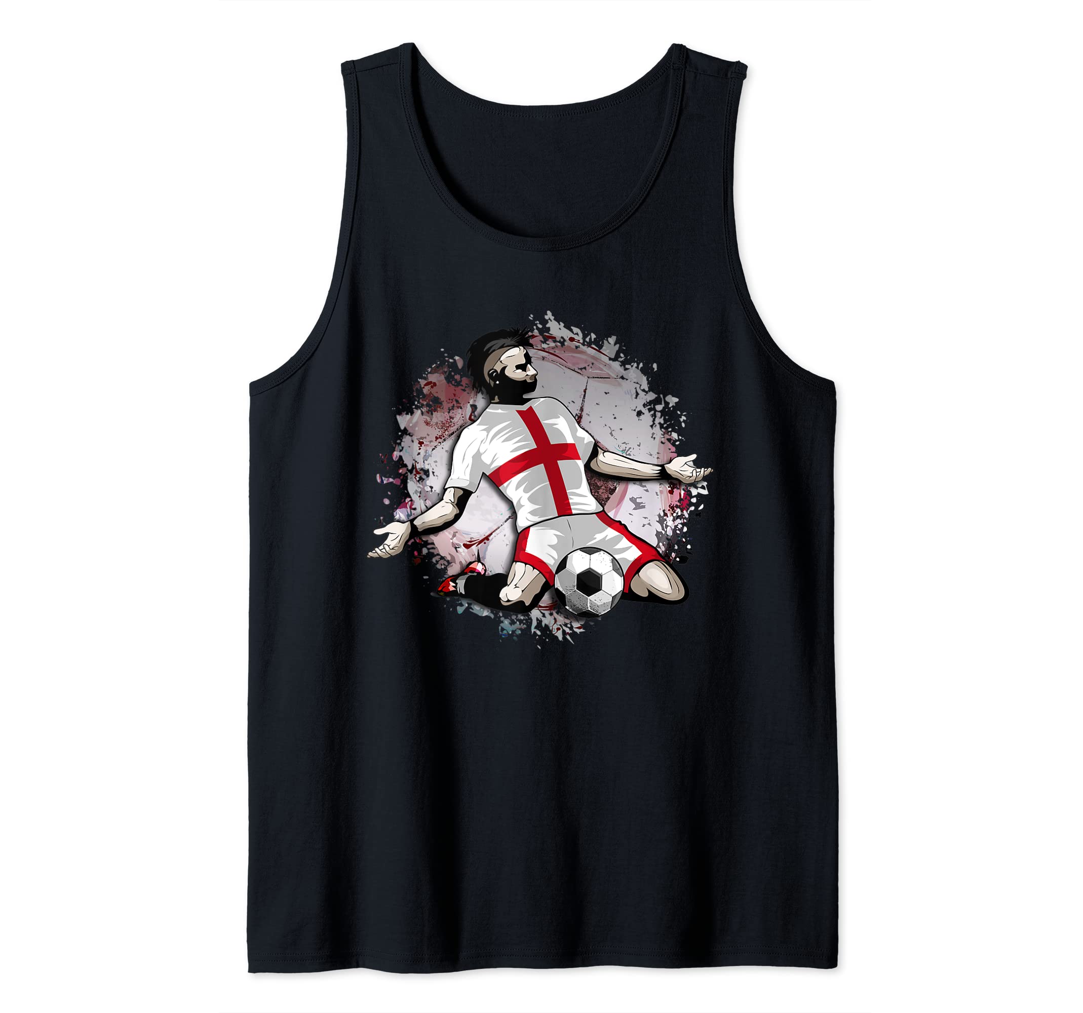 England Soccer English National Flag Football Lovers Design Tank Top