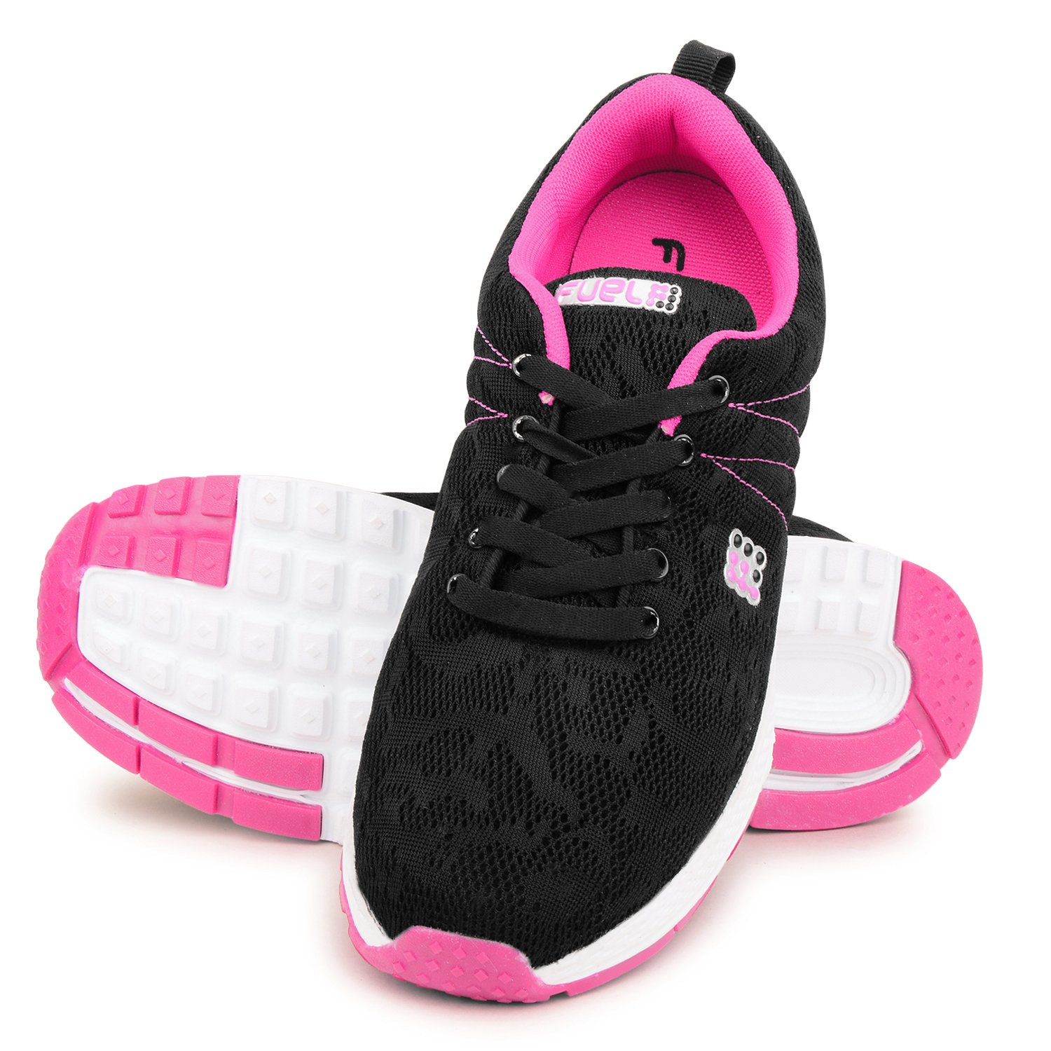 fuel women's mesh laced-up solid running shoes