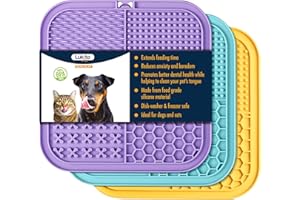 LUKITO 3PCS Licking Mat for Dogs & Cats with Suction Cups, Dog Peanut Butter Lick Pads for Anxiety Relief & Boredom Reducer, Slow Feeder Dog Bowls, Perfect for Bathing, Grooming and Training