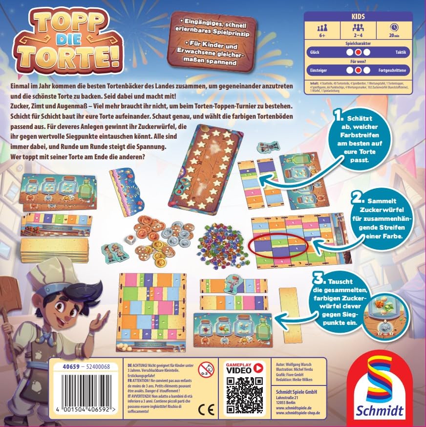 Schmidt Spiele 40659 Topp die Torte!, Kinderspiel des Jahres 2025 2