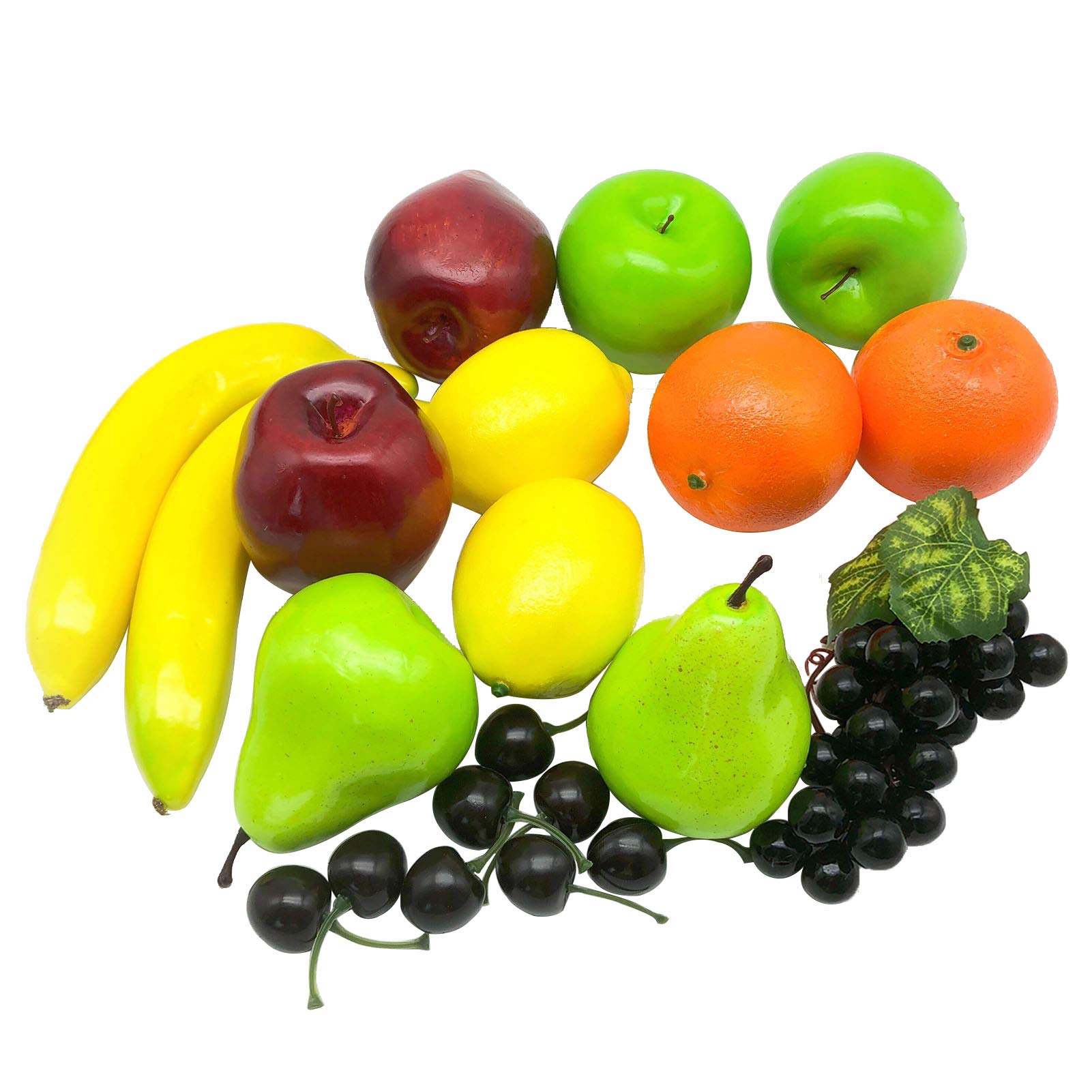 AIVORIUY 21pcs Realistic Artificial Assorted Fruits Set - Eco-friendly Foam, Lifelike, Durable - Green, Red, Yellow, Orange - Christmas, Wedding, Party, Home Decor