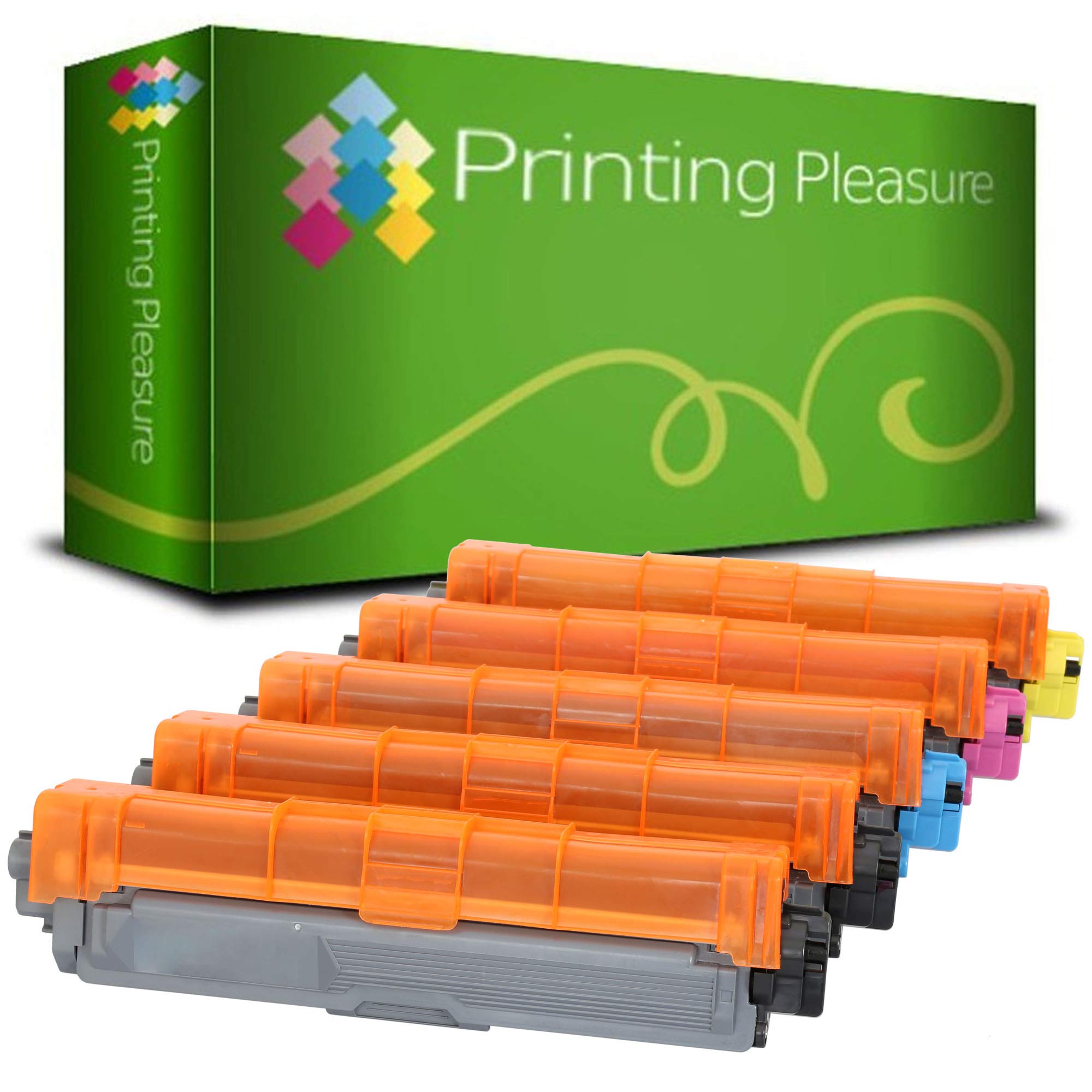 Printing Pleasure 5-Pack TN241 TN245 Toner Cartridges compatible with Brother DCP-9020CDW HL-3140CW HL-3142CW HL-3150CDW HL-3152CDW HL-3170CDW HL-3172CDW MFC-9130CW MFC-9140CDN MFC-9330CDW MFC-9340CDW