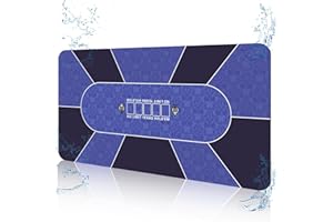 FURUISEN Waterproof 70'' x 35'' Professional Poker Mat, 8 Player Portable Rubber Texas Hold'em Poker Table Top Layout w/Carrying Bag to Play Cards, Poker Games, Blackjack, Casino
