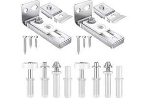 FEAOXYO Bifold Door Hardware Repair Kit, 2 Set Bi-fold Sliding Closet Doors Replacement Parts with Top & Bottom Brackets, Pivots & Guides Wheel, Closet Door Hardware Kit for Folding Pocket & Accordion