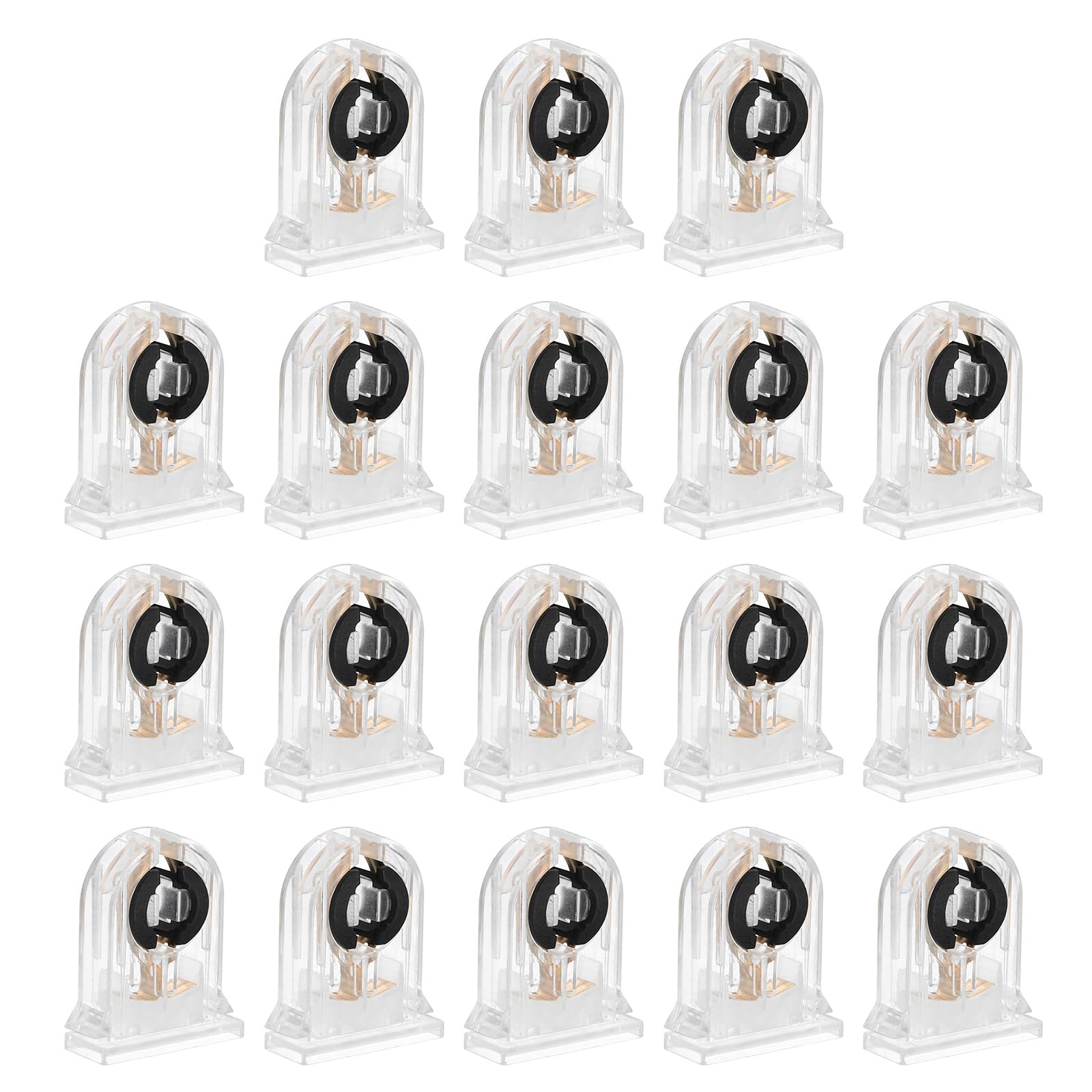 PATIKIL T8 Fluorescent Light Holder, 18 Pack G13 Lamp Base LED Fluorescent Tube Light Socket 500V Non-shunted Turn Type Lamp Holder Replacement, 36x30x12mm