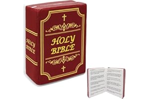 Yelakey Bible Pillow Book Plush That Opens Christian Holy Bible Stuff Religious Party Favors Gifts for Kids for Christening Easter (Red)