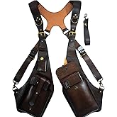Premium Leather Adjustable Underarm Shoulder Bag for Men & Women,Double Shoulder Armpit Bag Shoulder Holster