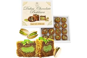 CERES GOURMET Dubai Chocolate Pistachio Baklava with Kataifi – Gourmet Baklava Gift Box | Crispy Kataifi Pastry with Pistachio & Chocolate Filling | Authentic Middle Eastern Dessert