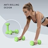 PROIRON Neoprene Dumbbell Weights Pair 2x2kg Apple Green Non-Rolling view 4