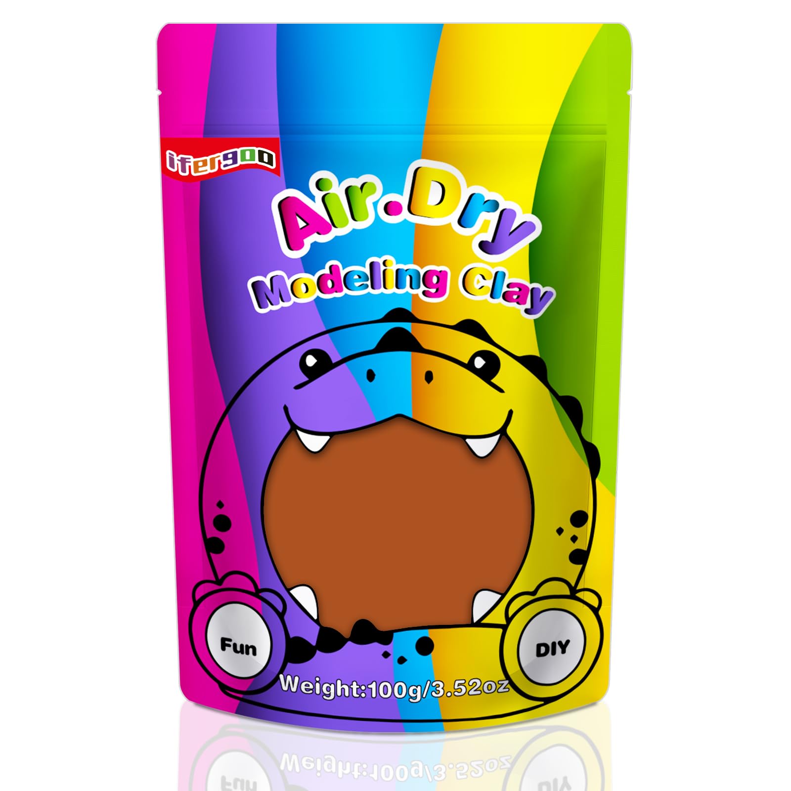 iFergoo Air Dry Clay, Brown Modeling Clay, 3.52oz/100g, Kids 3+