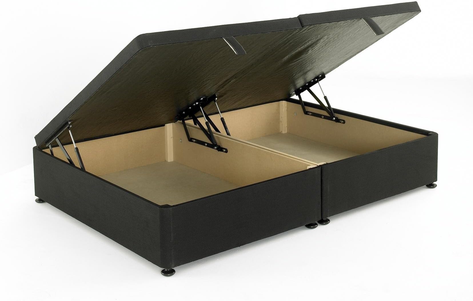 Double 4FT6 Black Fabric Ottoman Divan Bed Base Only