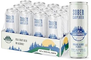 SOBER CARPENTER - O.Blonde Pilsner Non Alcoholic Beer, Ideal Craft Beer for Any Occasion, Non Alcoholic Spirits & Alcohol Alternative, Low Calorie Drink with 45 Calories, Pack of 24 (12 oz Ea)