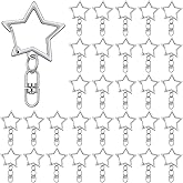 30Pcs Star Shaped Spring Snap Keychain Clip Lobster Claw Clasp, Metal Swivel Clasp Snap Hook Key Ring with Chain Hanging Buckle for DIY Crafts Key Ring Making, Keychain Accessories