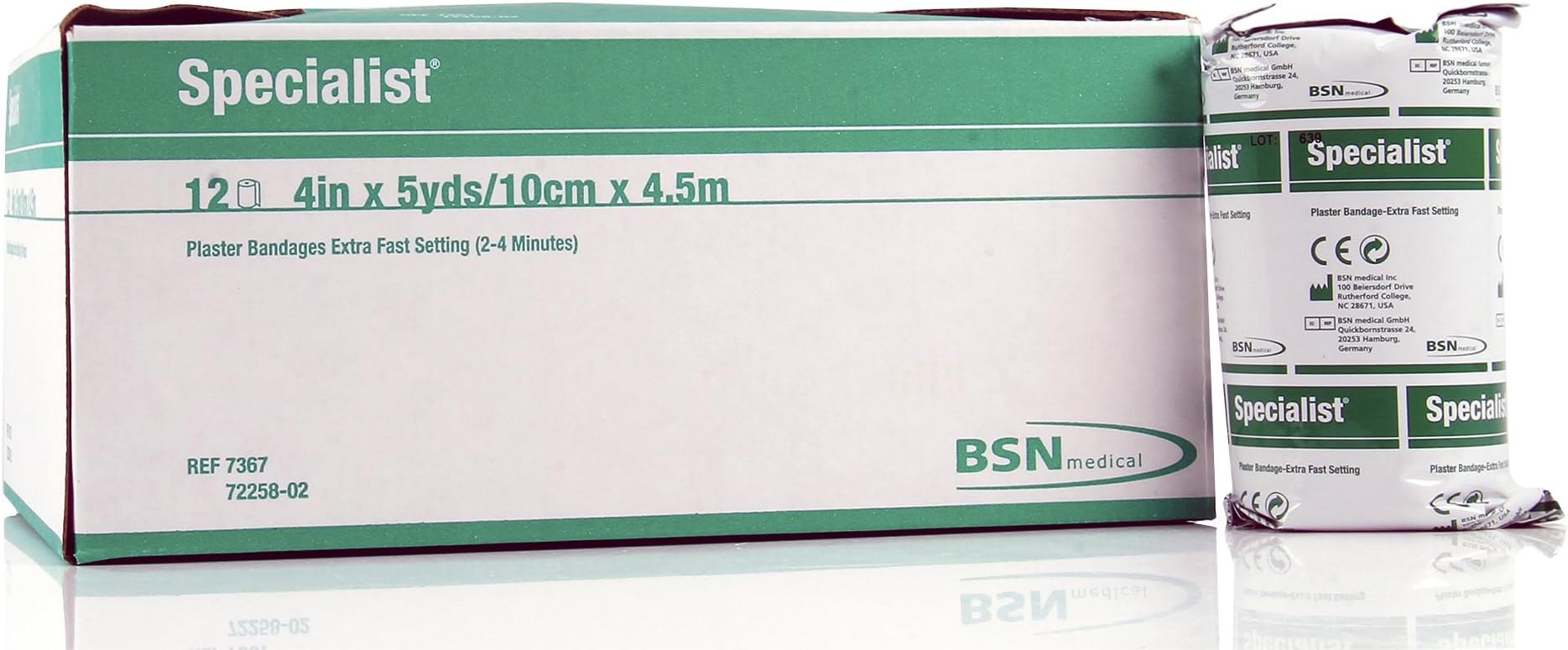 BSN7367 4 in. x 5 yard Extra-Fast-Setting Green Label Specialist Plaster Bandages, 12 per Box