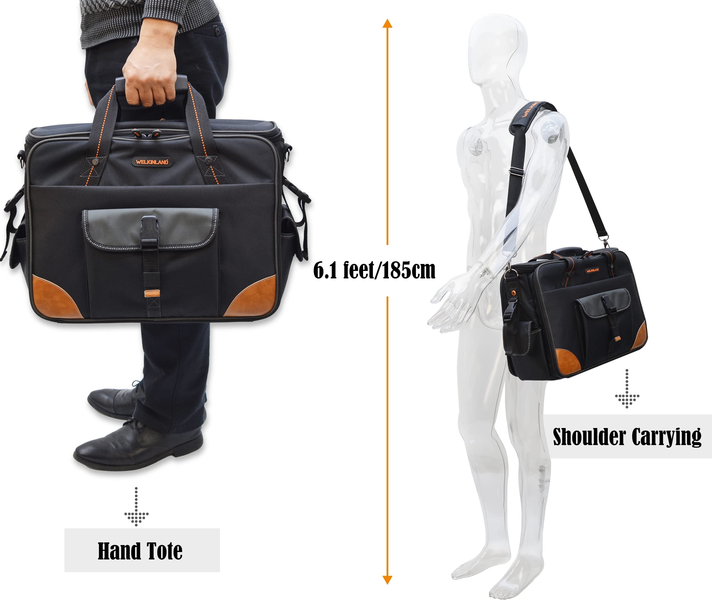 WELKINLAND 88-Pockets Electrician's Tool Bag - Electrician, Technician, HVAC & Laptop Tool Bag