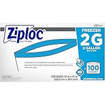 Amazon.com: Ziploc 682258 Double-Zipper Freezer Bags, 1gal, 2.7mil