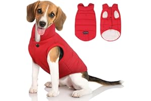 YAKOTAKI Dog Coat, Dogs Jacket Upgraded and Thickened Three-Layer, Premium Fleece Lined, Waterproof and Windproof Surface Clothes, High Collar for Neck Protection Dog Winter Coat for Small Dogs