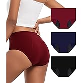 Bobelle Wear Incontinence Underwear For Women, High Waisted Period Washable Briefs For Postpartum Bladder Leak, 3 Pack
