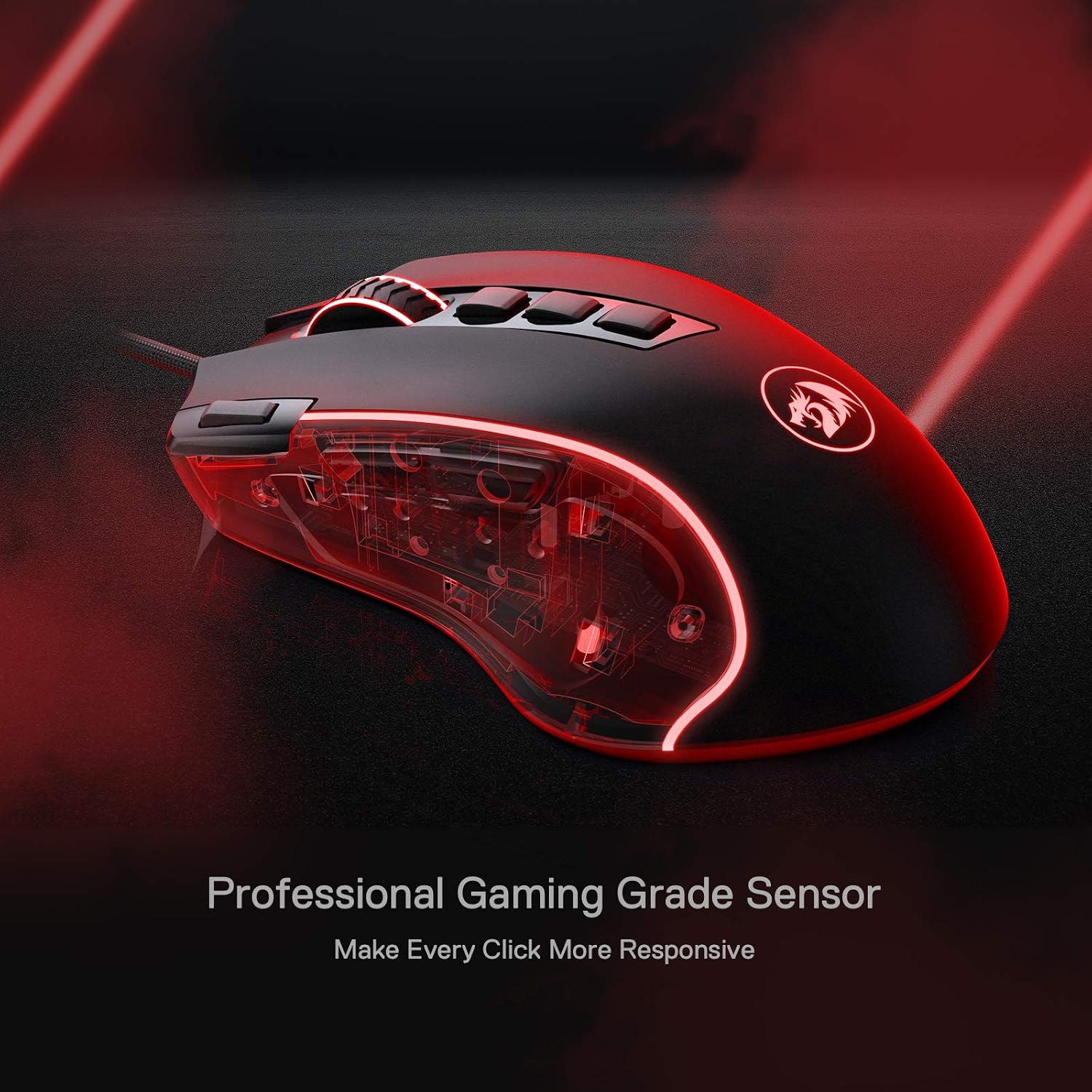 Redragon M612 Predator RGB Gaming Mouse, 8000 DPI Wired Optical Gamer Mouse with 11 Programmable Buttons & 5 Backlit Modes - Image 5