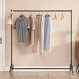 Vivo Technologies 5ft Heavy Duty Metal Clothes Rail with Wheels Black view 2