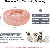 Nepfaivy Calming Donut Bed for Dogs Cats 60cm Pink Non-Slip Washable view 3