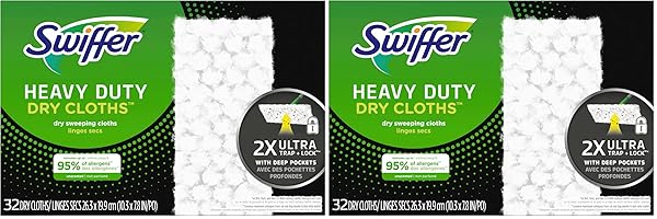 SWIFFER SWEEPER HEAVY DUTY DRY MULTI-SURFACE CLOTH REFILLS FOR FLOOR SWEEPING AND CLEANING, UNSCENTED, (PACK OF 4)