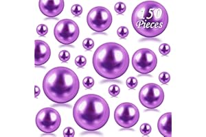 Cusmation 150 Pcs Purple Polished Floating Beads & 800 Pcs Water Gel Beads for Vases, Plastic Pearls Vase Fillers, Table Scatters, Candle Centerpiece, Home Decor, 8/14/20 mm