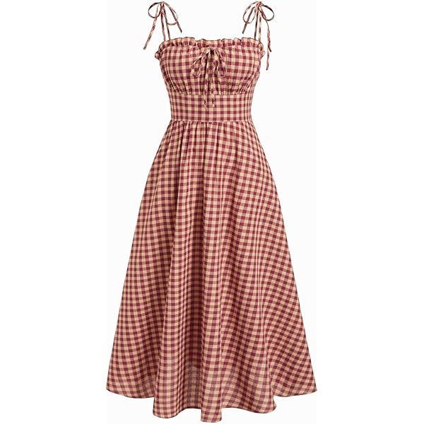 red and white plaid maxi dress Red Plaid Print Full Zipper Cinched Waist Fit Flare Sleeveless Maxi Dr Errabelly