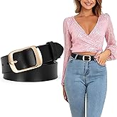 Ceinture Cuir Femme SUOSDEY Blanche Taille 38-32 - Largeur 1,5 Pouces
