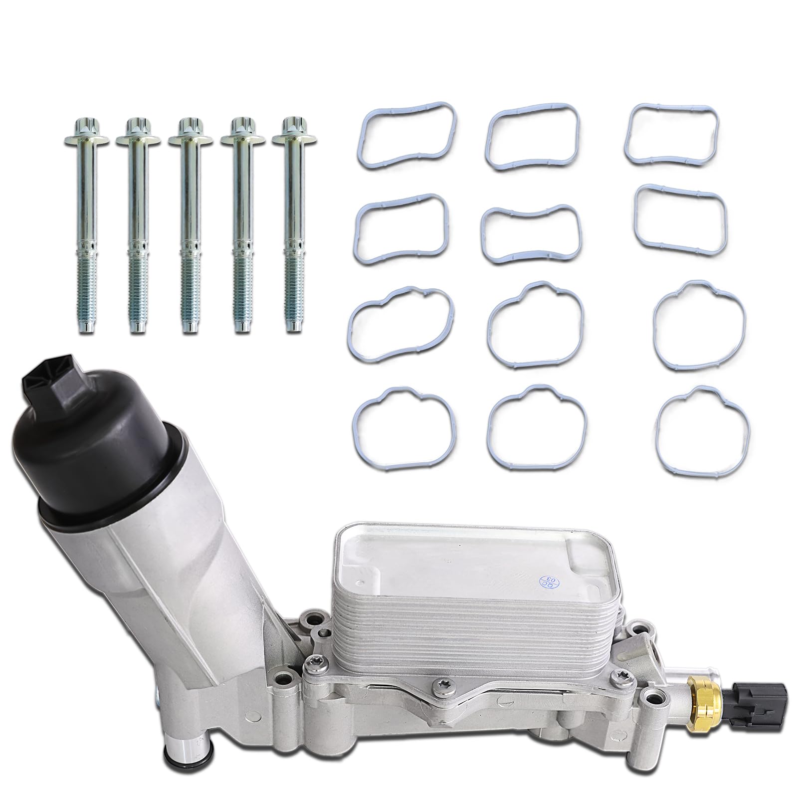 Photo 1 of MITZONE 926-876 926-959 Aluminum Oil Cooler Filter Housing Assembly Compatible with 2011-2025 Chrysler Dodge Jeep Grand Cherokee Ram 1500 2014-2024 Ram ProMaster 1500 2500 3500 3500 3.6L V6 68308741AC