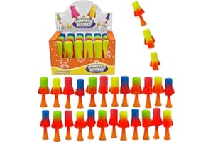 IPIDIPI TOYS Jumpeez LED Jumping Rocket Poppers – 24-Pack Light Up Spring Launcher Toys for Kids – Ideal Stocking Stuffers for Kids, Birthday Party Favors, Goodie Bag School Prizes for Boys & Girls