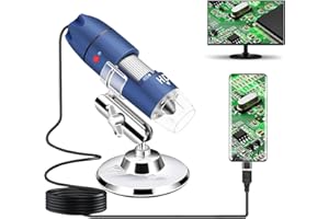 Jiusion 2K HD 2560x1440P USB Digital Microscope for Android Cellphone and Tablet Windows Mac Linux, 40X to 1000X Magnification Endoscope Handheld Mini Magnifier Camera for Coin Facial Skin Scalp
