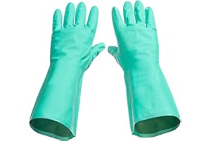 Tusko Products Best Nitrile Rubber Cleaning, Household, Dishwashing Gloves, Latex Free, Vinyl Free, Reusable not Disposable, Large L (1 Pair)