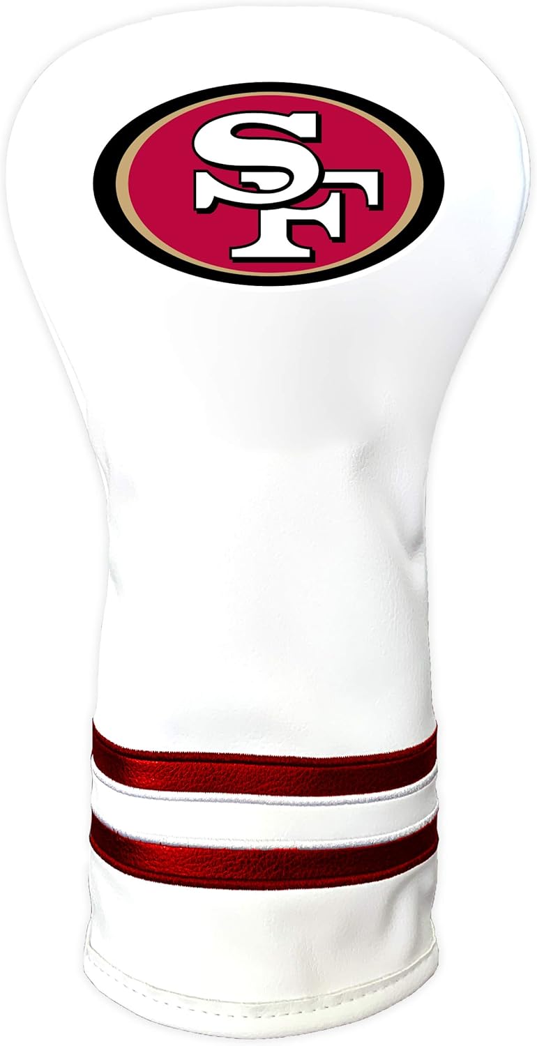 Team Golf NFL San Francisco 49Ers White Vintage Driver Golf Club Headcover, Form Fitting Design, Retro Design & Superb Quality : Clothing