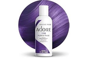 Adore Semi Permanent Hair Color - Vegan and Cruelty-Free Purple Hair Dye - 4 Fl Oz - 116 Purple Rage (Pack of 1)