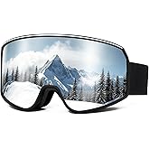 VEWOE Ski Goggles OTG for Men Women, Anti-fog UV Protection Snowboard Goggles Snow Goggles Skiing Snowmobile for Adult Youth