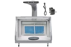 Colima Professional Airbrush Spray Booth with Triple Filtration 3 Fans & LED Lights Water Curtain Ventilation for Models Shoes Crafts T-Shirts (22.8" Large Workspace US Plug)