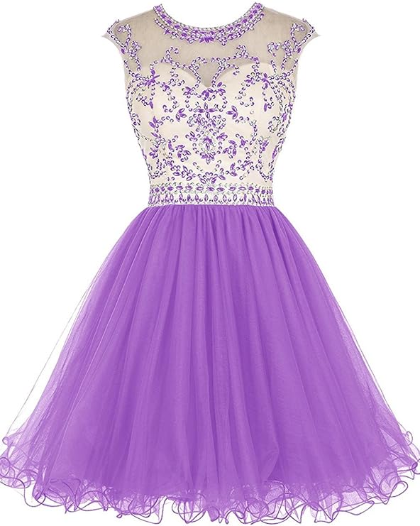 XingMeng Women's Short Princess Beaded Prom Evening Homecoming Dresses