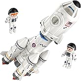 TEMI Space Toys for kids 3-5 5-7 8-10 - Rocket Ship Toys for kids 3-5, Spaceship Astronaut Toys with 2 Astronauts, Projection Lamp, Outer Space Themed Gifts for Toddler Boy Girl 3 4 5 6 7 8 9 Year Old